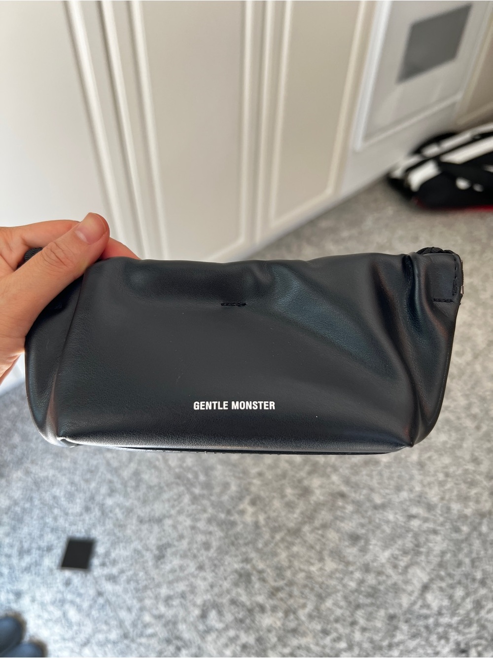 GENTLE MONSTER Black Leather Toiletry Pouch